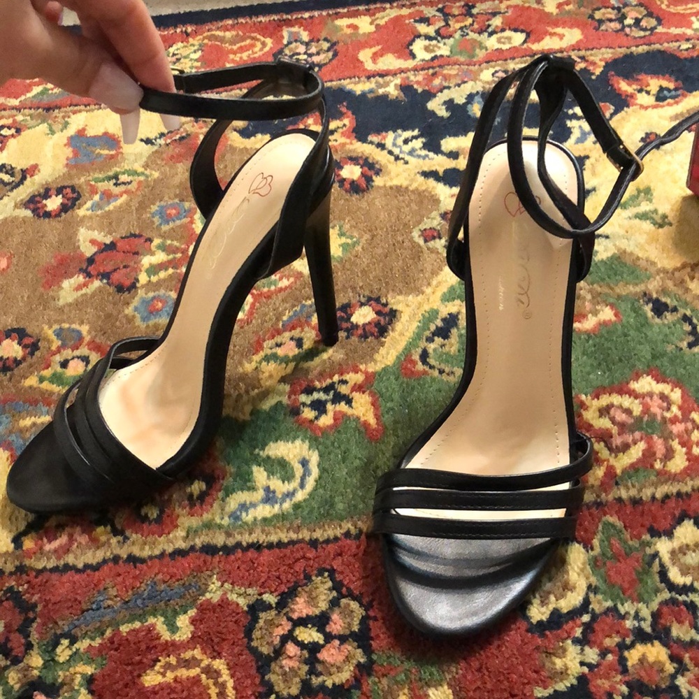 Black strappy heels